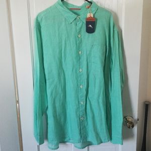 Tommy Bahama Sea Glass 100% Linen button down shirt